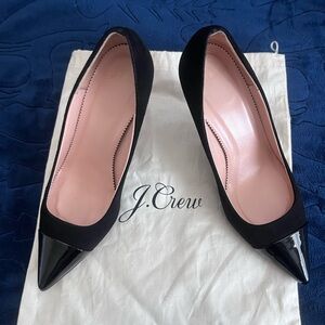 J. Crew Black Patent and Suede Heels